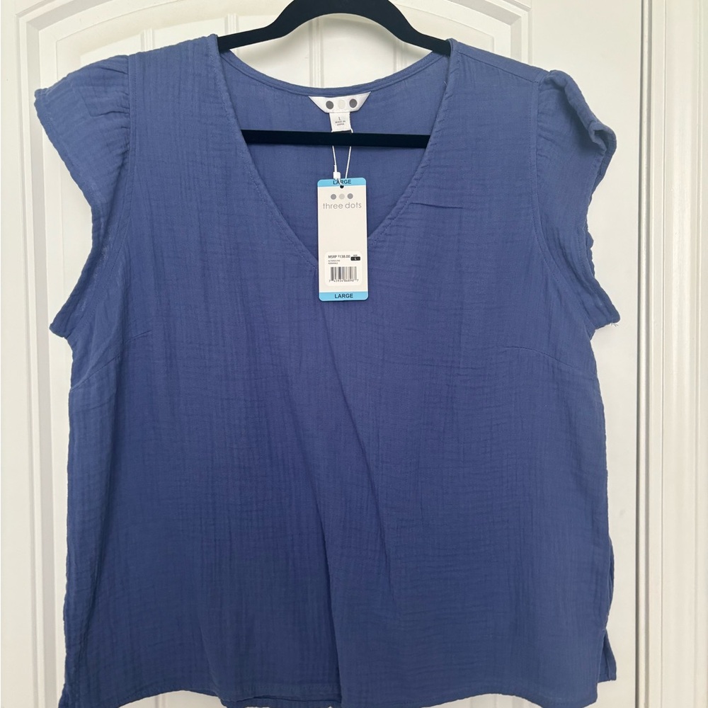 Blue linen 3dots Nordstrom shirt